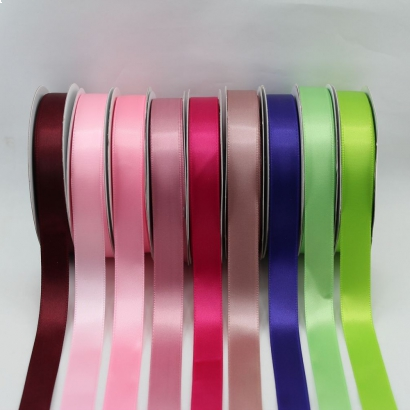 Satin Ribbon 15mmX4mtr Pk9 (Bk,Gn,Go,Pk,L/Bu,R,Y,Wh,D/Blu)